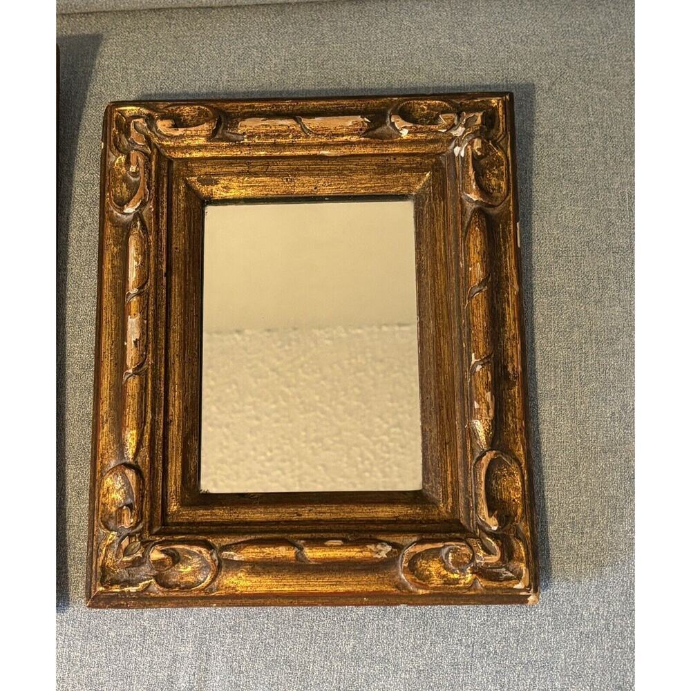Vintage La Barge Mirrors (2) Wooden 13 X 11 Small Space Home Decor Gallery Wall - Picture 4 of 6